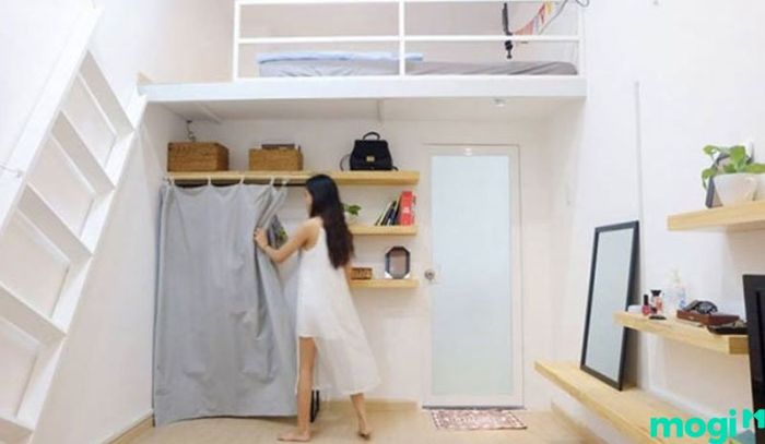 Thiết kế phòng trọ 16m2 với nội thất được sắp xếp hợp lý