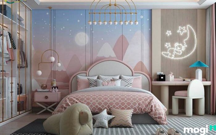 mẫu phòng ngủ hiện đại cho bé gái 12 tuổi