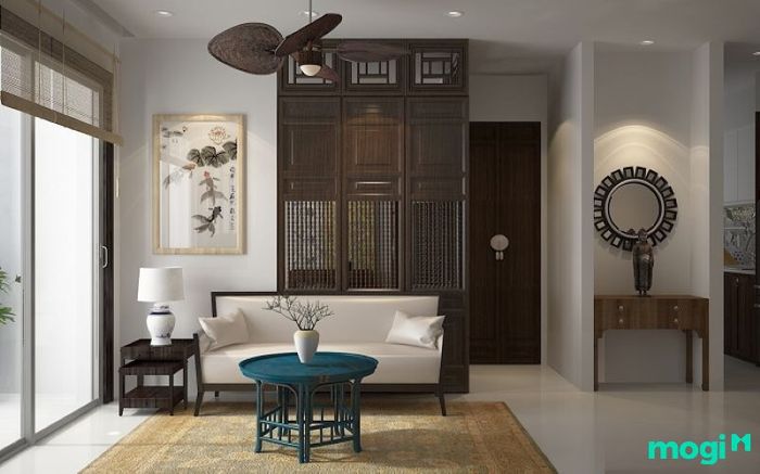 phòng khách kết hợp phòng thờ nhà ống