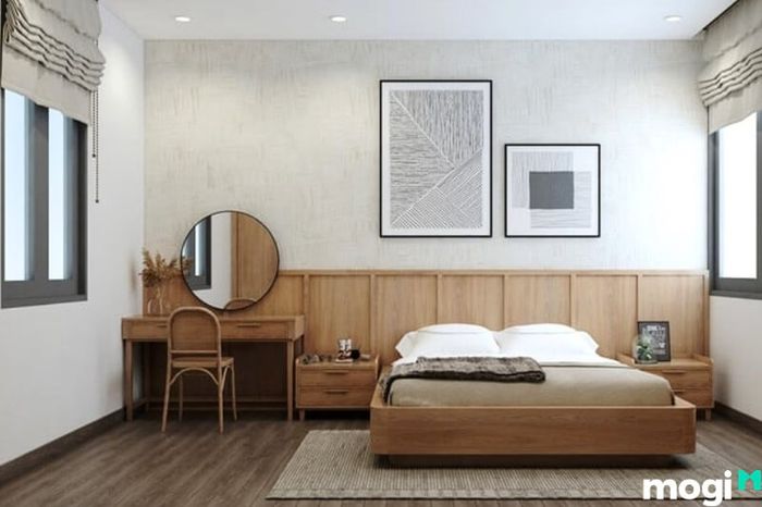 Mẫu thiết kế nội thất cho nhà phố một trệt một lầu theo phong cách đơn giản - phòng ngủ