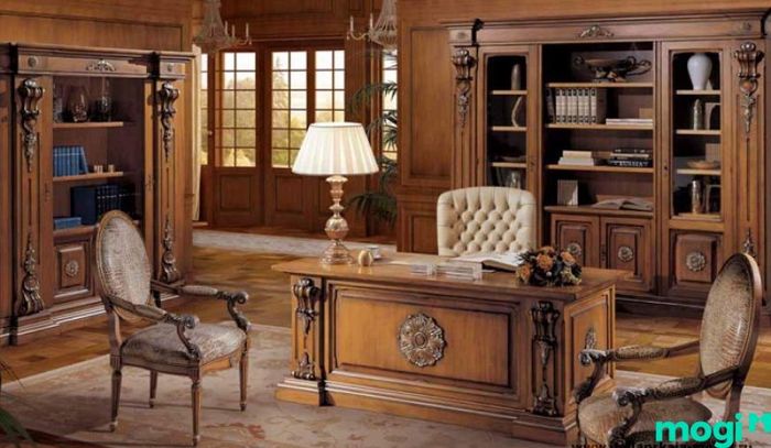 Phòng làm việc trong biệt thự cổ điển