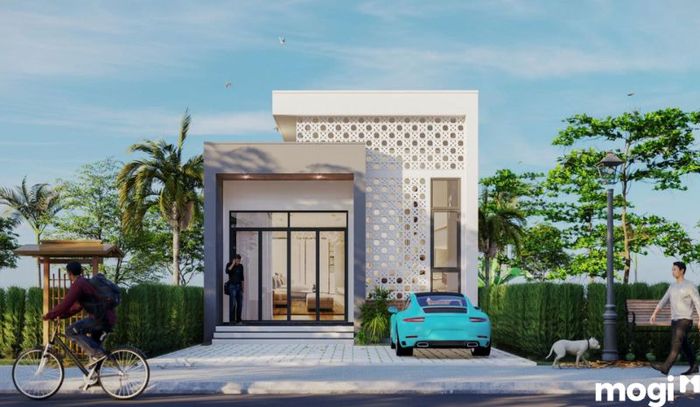 Mẫu thiết kế nhà nhỏ 4x4 với nhiều cửa kính