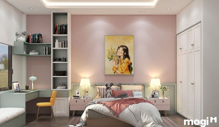 Thiết kế hai phòng ngủ chính và một phòng ngủ phụ
