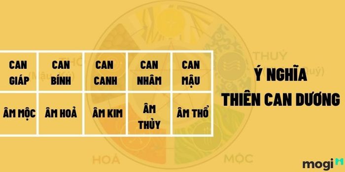 Ý nghĩa của Thiên can trong phong thủy