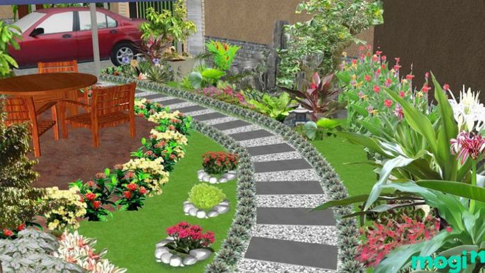 thiết kế bồn hoa trước nhà