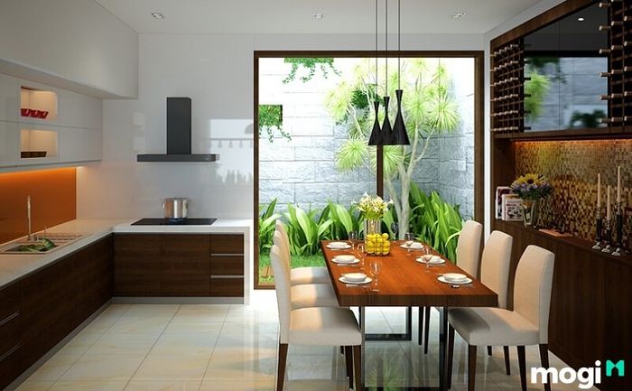 Giếng trời giữ cho ngôi nhà luôn ấm áp.