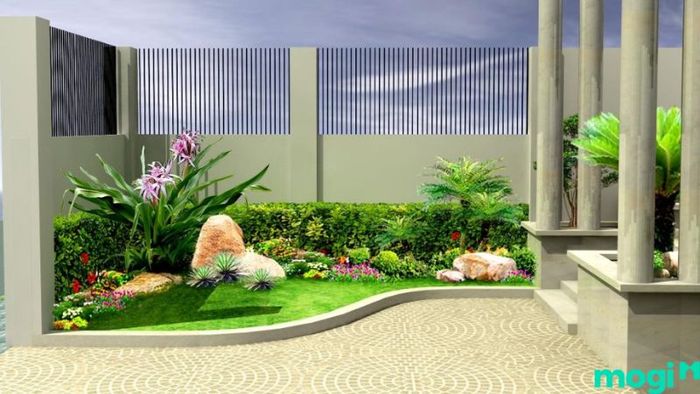 thiết kế bồn hoa trước nhà