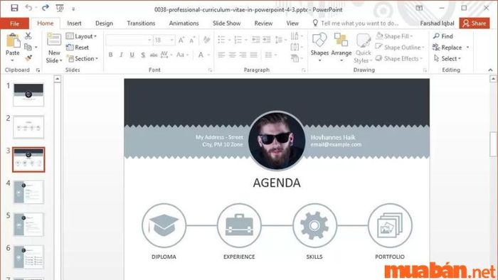 Trình bày thông tin và hình ảnh trong CV PowerPoint