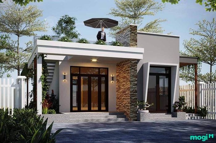 Nhà cấp 4 3 phòng ngủ mái bằng 1