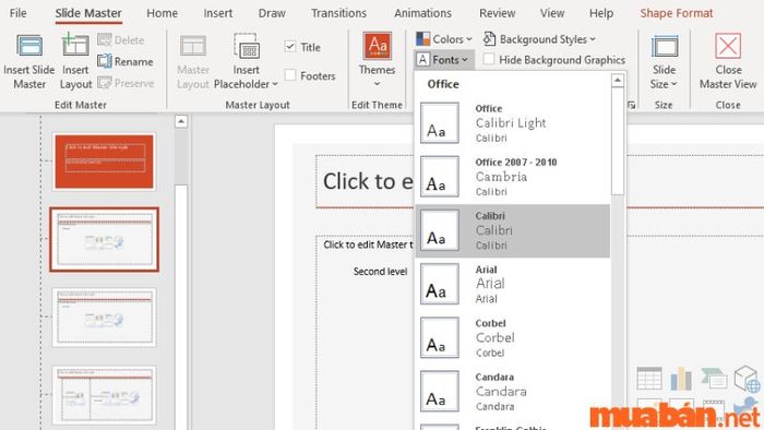 Chọn font chữ thích hợp cho CV PowerPoint