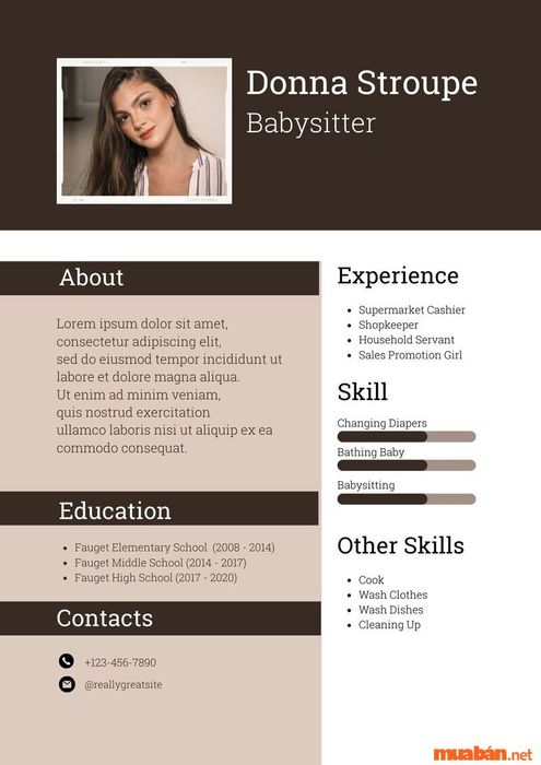 Mẫu CV PowerPoint thiết kế đơn giản