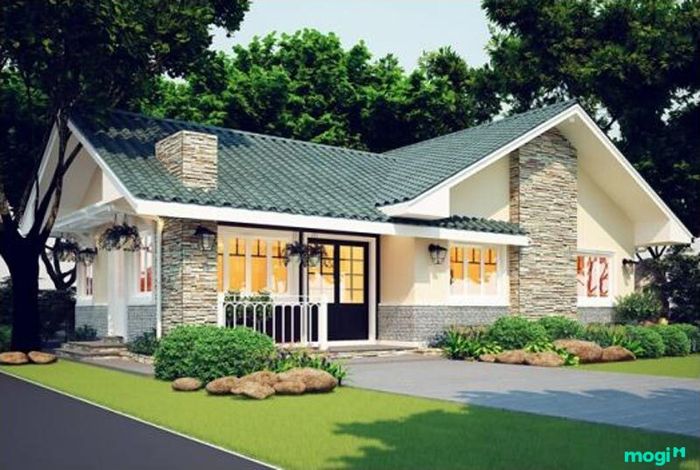 Nhà cấp 4 giả biệt thự mẫu 1