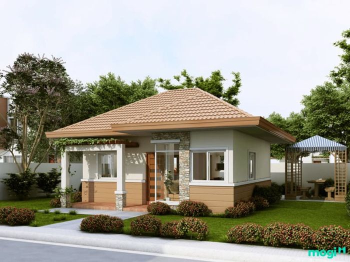 nhà cấp 4 nông thôn với 3 phòng ngủ