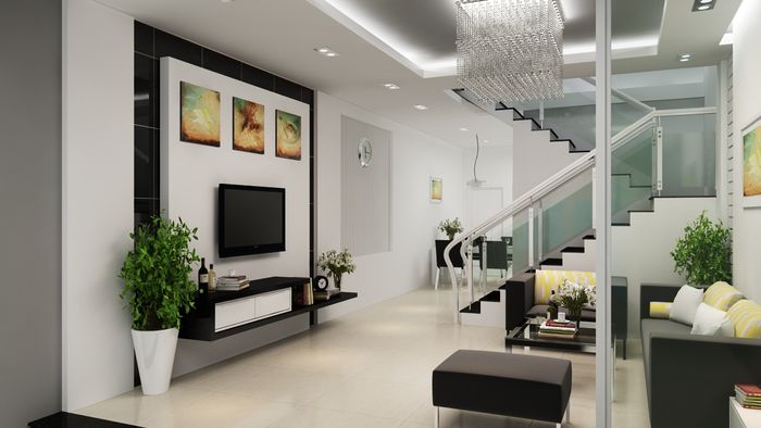 Lan can kính mở rộng góc nhìn đến mọi không gian trong nhà, vừa đơn giản vừa cực kỳ tinh tế và sang trọng.