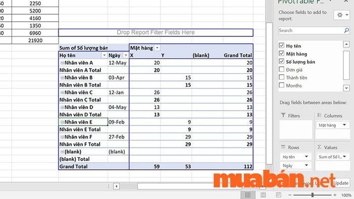 Tìm hiểu pivot table là gì
