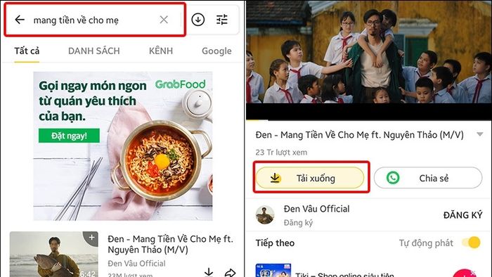 Mở Snaptube và bắt đầu tìm kiếm