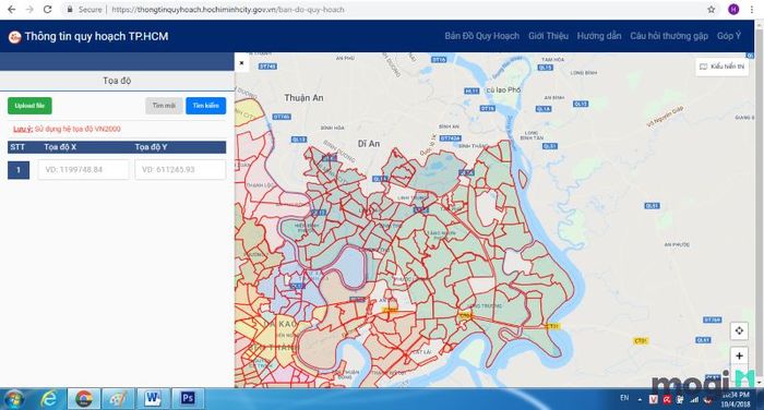 Trang web tra cứu thông tin quy hoạch