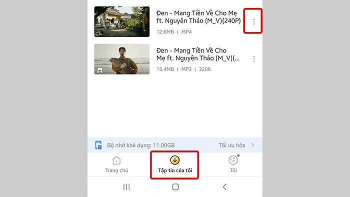 Quản lý nhạc và video đã tải