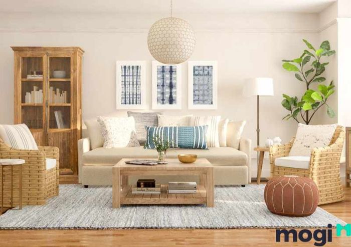 Phong cách thiết kế nội thất Rustic ưu tiên sử dụng các loại vải tự nhiên