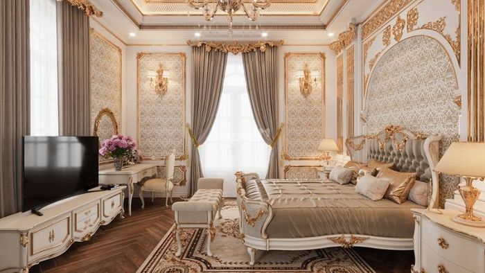 Phòng ngủ thiết kế theo phong cách hoàng gia, đẳng cấp