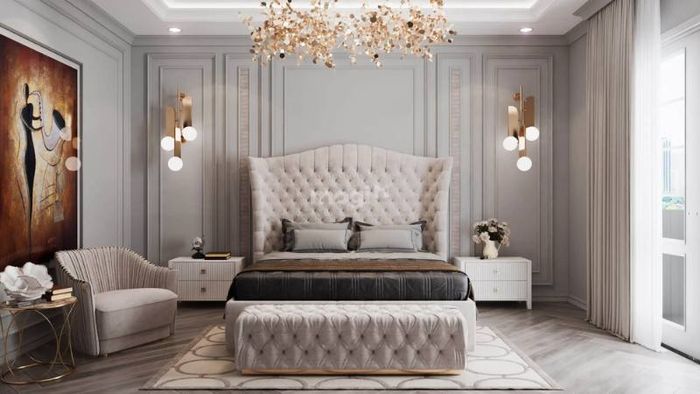 Thiết kế phòng ngủ tân cổ điển sang trọng cho nữ