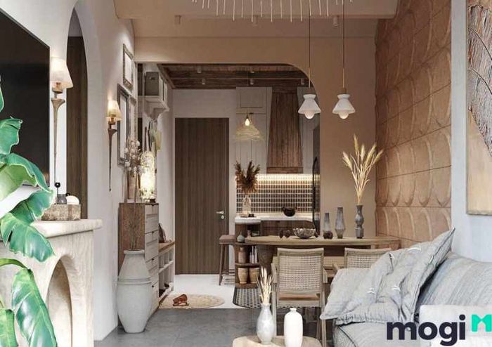 Phong cách thiết kế nội thất Rustic sử dụng nội thất đơn giản và hiện đại