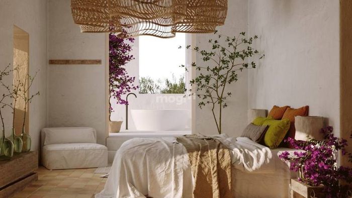 Phòng ngủ đẹp cho nữ theo phong cách vintage hòa quyện cùng thiên nhiên