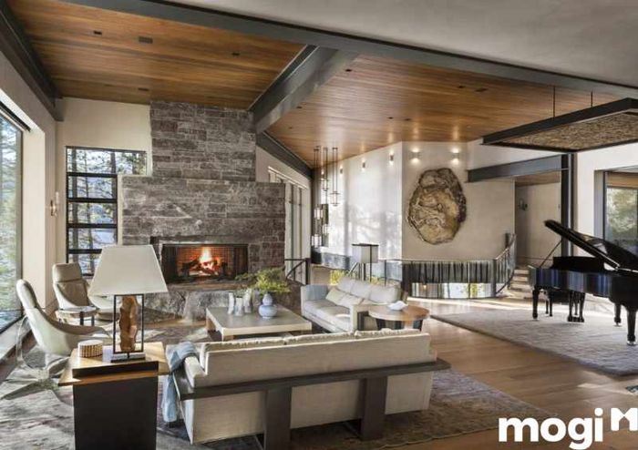 Phong cách thiết kế nội thất Rustic không thể thiếu lò sưởi