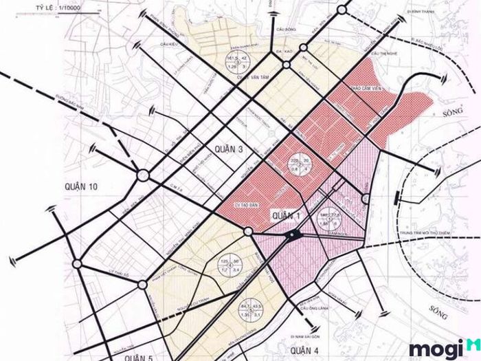 Bản đồ quy hoạch phát triển không gian của Quận 1 đến năm 2030.