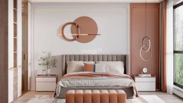 Các khối màu đối lập được kết hợp một cách hài hòa trong thiết kế phòng ngủ Color Block