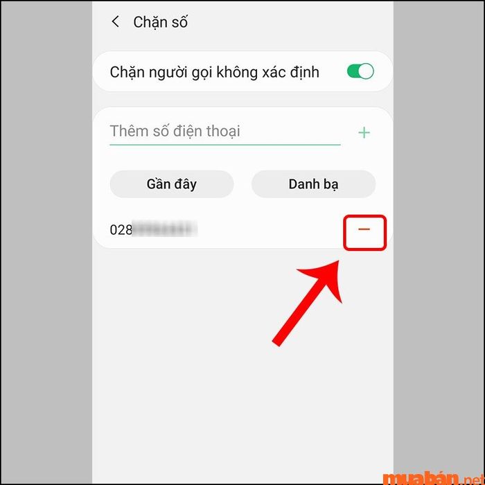 Hủy bỏ chặn số điện thoại không mong muốn