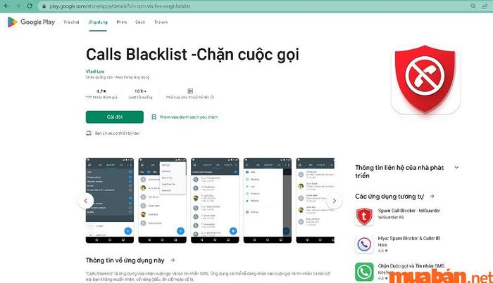 Bạn có thể tải ứng dụng Call Blacklist – Call Blocker trực tiếp từ CH Play