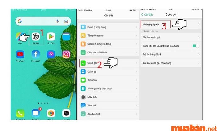 Vào phần cài đặt để thiết lập việc chặn cuộc gọi