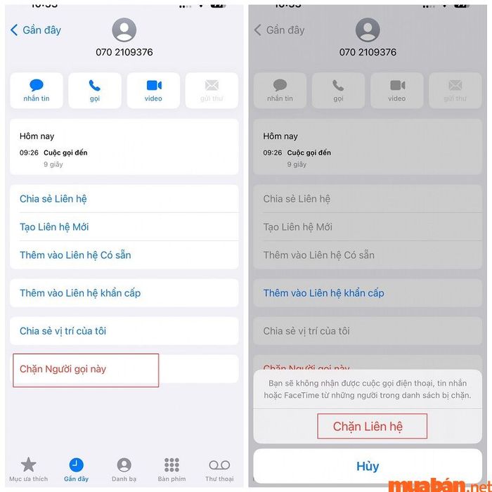 Chặn số liên hệ không mong muốn