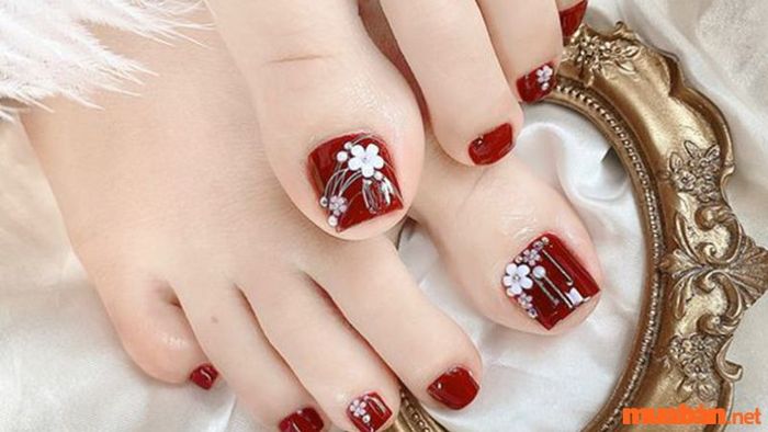 Mẫu nail chân đẹp 2024
