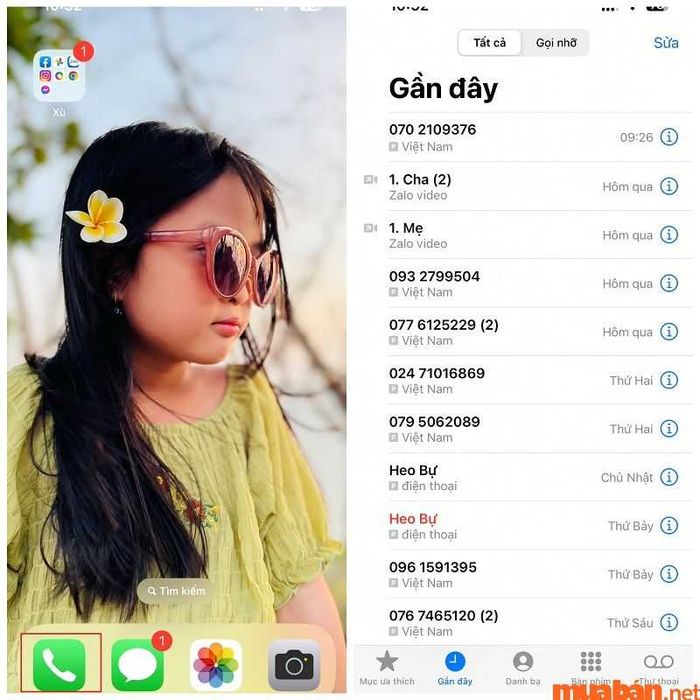 Bước tìm kiếm số điện thoại muốn chặn