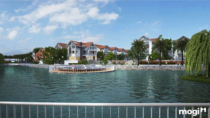Quang cảnh biệt thự ven sông, yên bình và thơ mộng