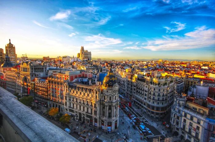 Aerial view of central Madrid.