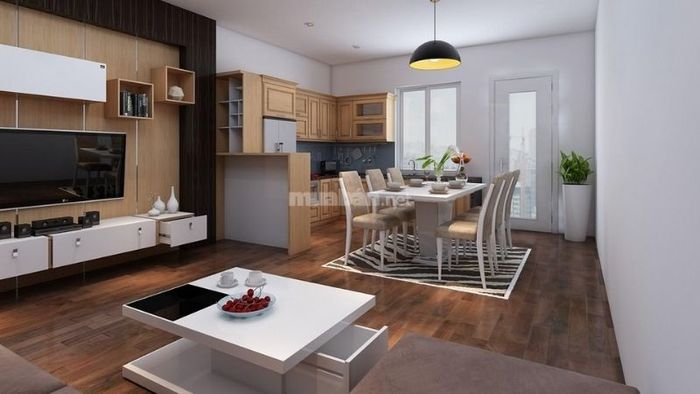 Thiết kế mở giữa phòng khách và bếp giúp không gian trở nên rộng rãi hơn.