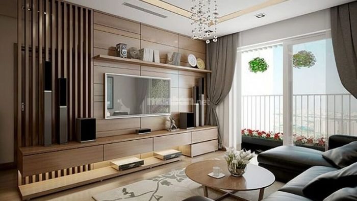 Phòng khách chung cư gọn gàng, ngăn nắp, giúp không gian trở nên rộng rãi và thoáng đãng hơn.
