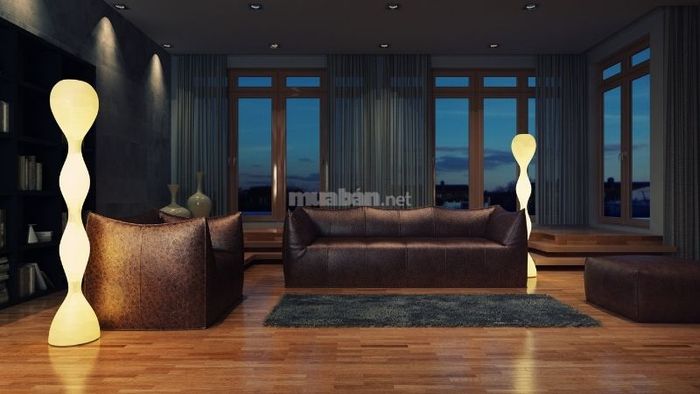 Thiết kế phòng khách đẳng cấp với tông màu đen chủ đạo, mang đến vẻ đẹp mạnh mẽ và thanh lịch.
