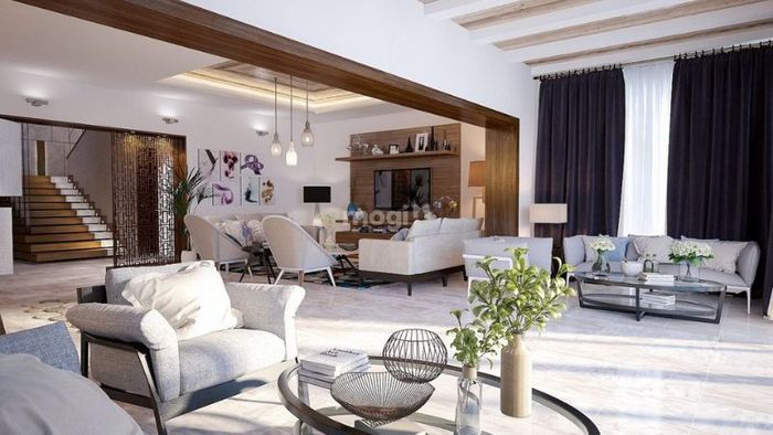 Tường nhà được sơn màu trắng hoặc màu xi măng
