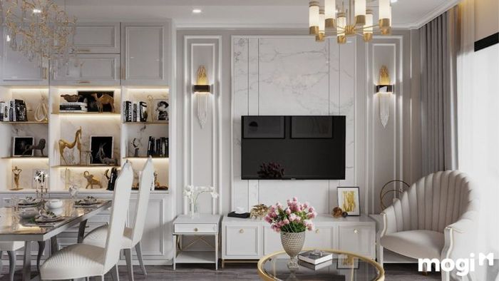 Mẫu thiết kế nội thất chung cư 80m2 mang đậm vẻ sang trọng