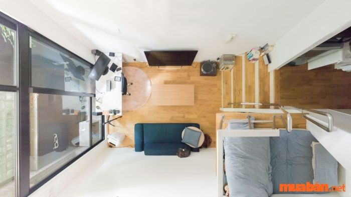 Nhà nhỏ 10m2 nhìn từ góc chụp trên cao