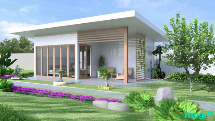 Nhà tiền chế có sân vườn thoáng mát