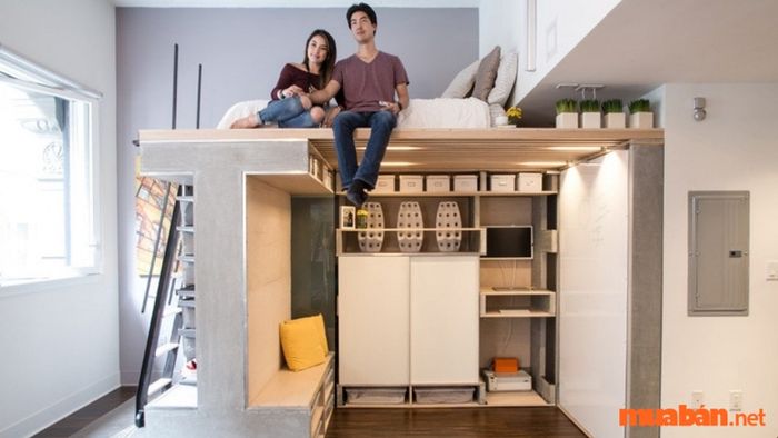 Nhà nhỏ 10m2 hiện đại, tối ưu không gian với thiết kế giường tầng