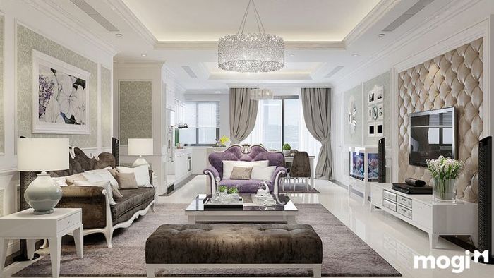 Mẫu thiết kế nội thất chung cư 80m2 với phong cách sang trọng