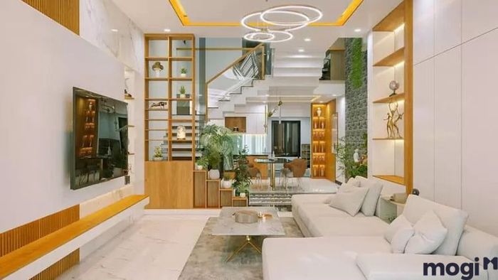Mẫu Phòng Khách Nhà Ống 5M Được Thiết Kế Tinh Tế