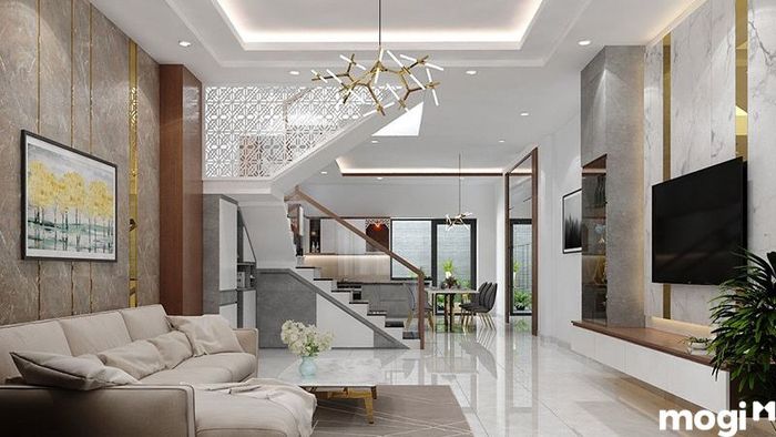 Mẫu Phòng Khách Nhà Ống 5M Sang Trọng