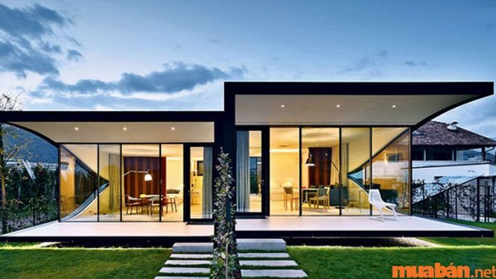 Biệt thự nhà kính 2 tầng đẹp với thiết kế đối xứng, tạo nên sự cân đối hoàn hảo cho không gian